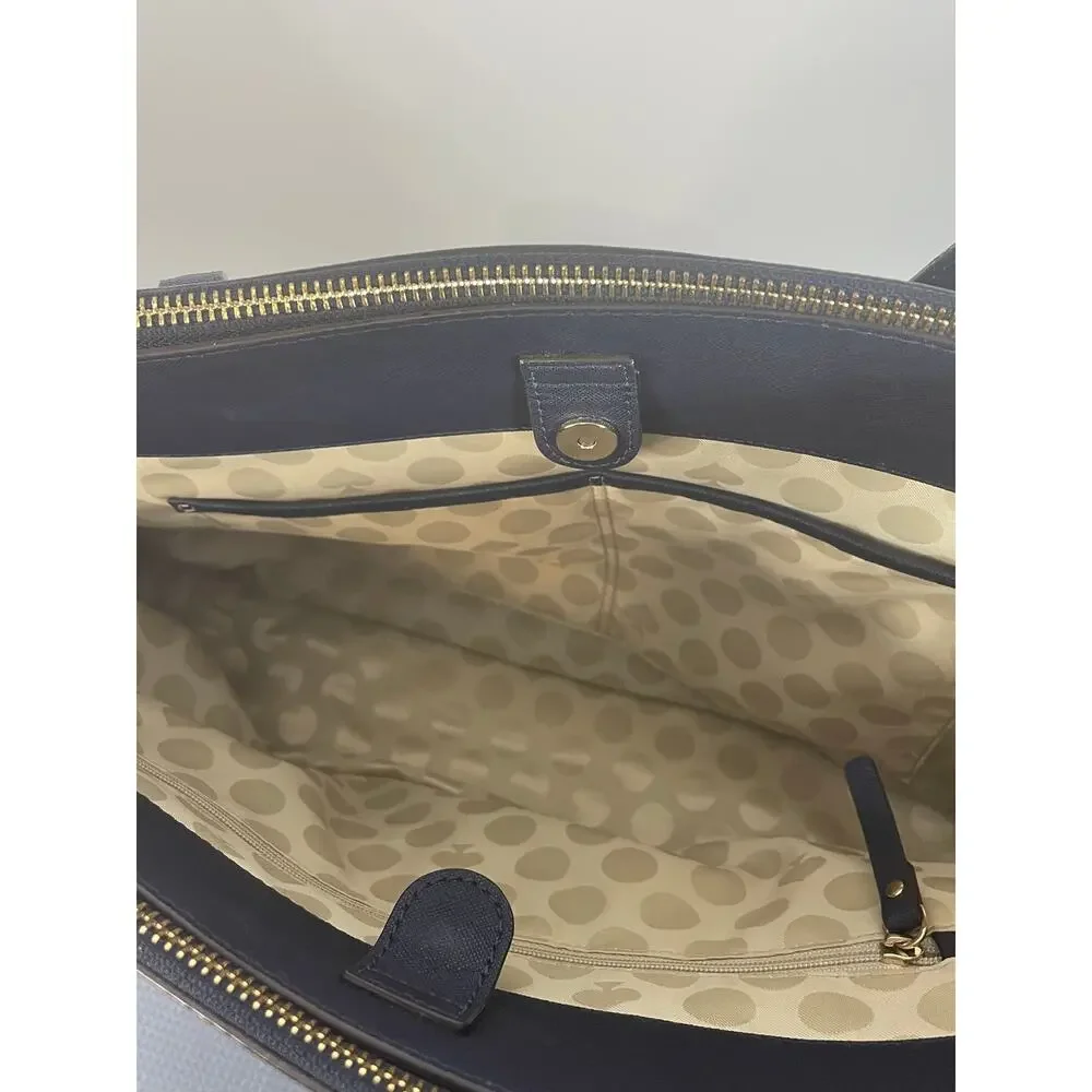 Kate Spade Midnight Blue Double Zip Grand Street Satchel Bag